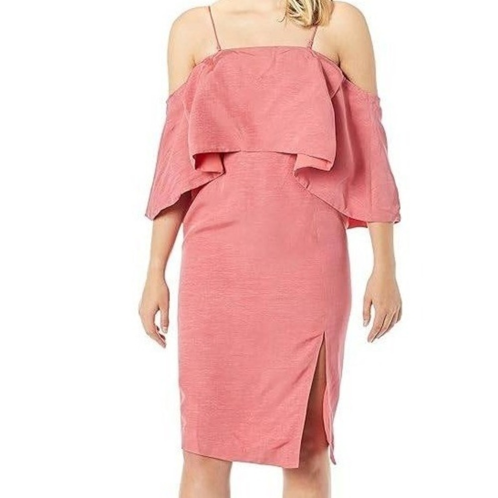 Elliatt Tonic Off Shoulder Cape Midi Dress Size Medium Coquette Feminine Luxe